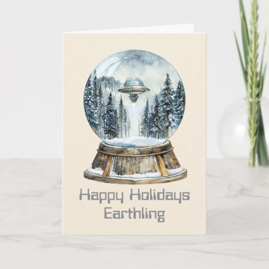 UFOの冬の風景 クリスマスカード (正面)