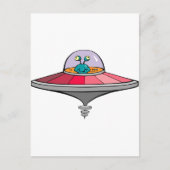 UFOの可愛い漫画エイリアン ポストカード (正面)