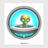 UFOの地球外飛んでいるエイリアン シール (シート)