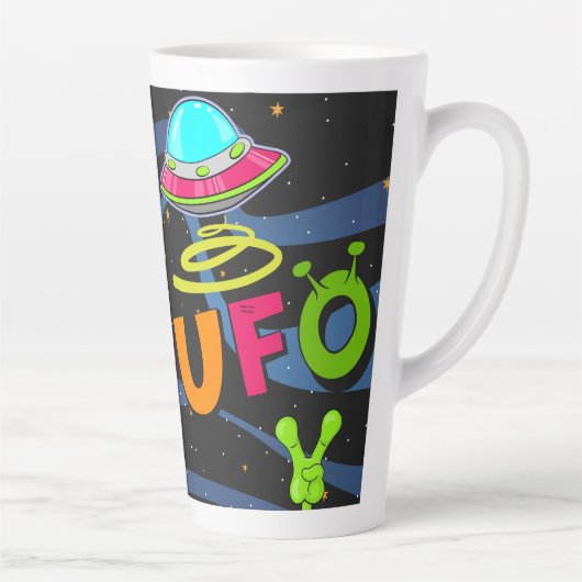 ufoの宇宙こんにちは カフェラテマグ (右)