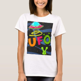 ufoの宇宙こんにちは tシャツ