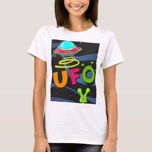 ufoの宇宙こんにちは tシャツ (正面)