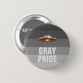 UFOの灰色のプライドボタン 缶バッジ (正面&裏面)