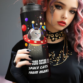 UFOの猫が宇宙 パーソナライズされた タンブラー