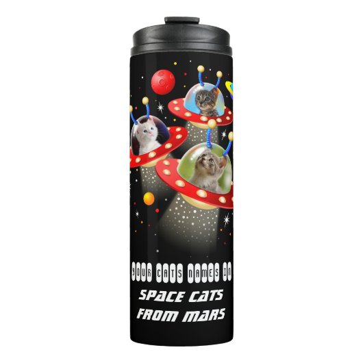 UFOの猫たちの宇宙パーソナライズされた タンブラー (正面)