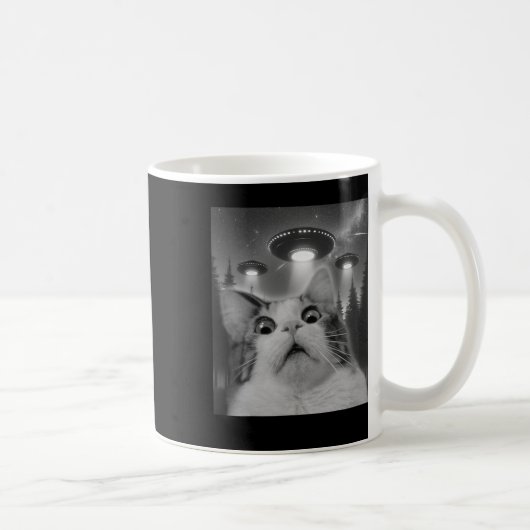 Ufoの猫セルフィー コーヒーマグカップ (右)