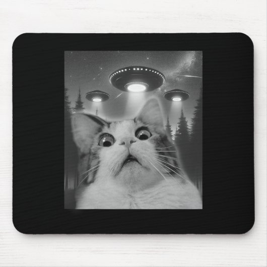 Ufoの猫セルフィー マウスパッド (正面)