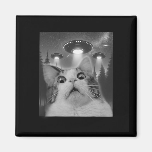 Ufoの猫セルフィー マグネット (正面)