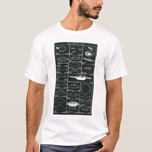 UFOの目撃の図表のワイシャツ Tシャツ (正面)