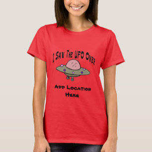 UFOの表示、場所のパーソナライズ Tシャツ