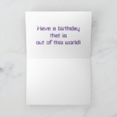 UFOの魚の宇宙船の漫画イラストレーション カード (内部)