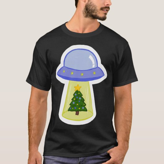 Ufoはクリスマスツリーを盗む Tシャツ (正面)