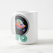 ufoは宇宙船で飛ぶ コーヒーマグカップ (正面左)