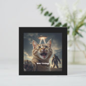 UFOやビッグフットでの自撮りおもしろい猫 招待状 (スタンド正面)