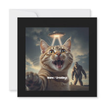 UFOやビッグフットでの自撮りおもしろい猫