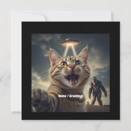 UFOやビッグフットでの自撮りおもしろい猫 招待状