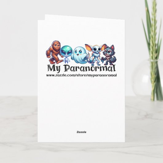 UFOを反射した宇宙飛行士 |誕生日 カード (裏面)