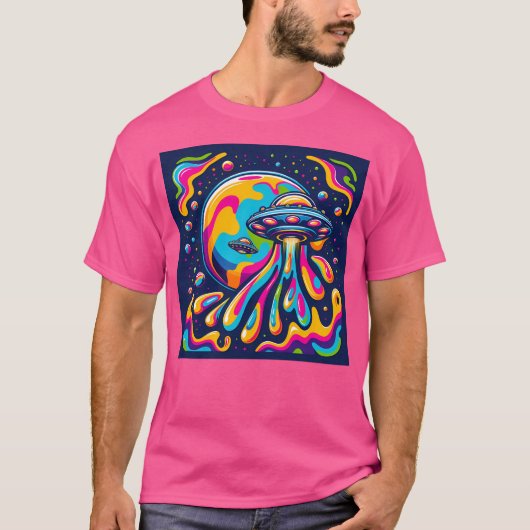 Ufoインサイケデリック宇宙 Tシャツ (正面)