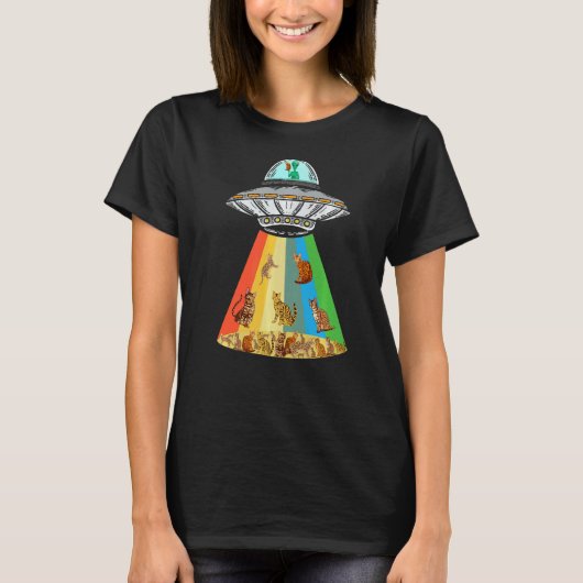 UFOエイリアンベンガルキャット Tシャツ (正面)