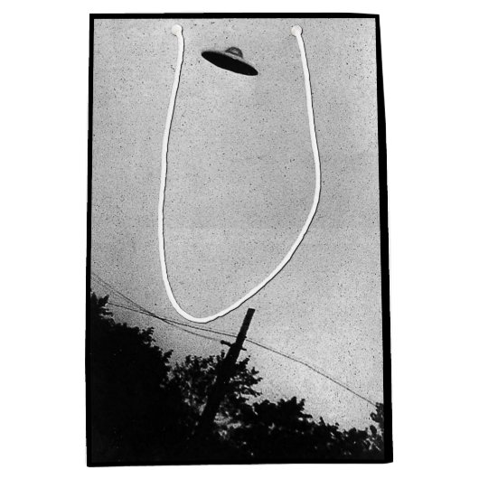 UFOエイリアン地球外宇宙探査機トップの秘密 ミディアムペーパーバッグ (正面)