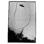 UFOエイリアン地球外宇宙探査機トップの秘密 ミディアムペーパーバッグ (裏面)