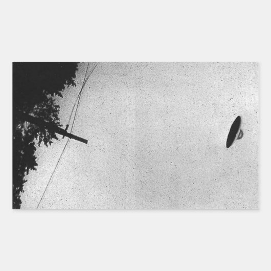 UFOエイリアン地球外宇宙探査機トップの秘密 長方形シール (正面)