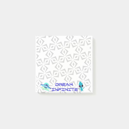 UFOエイリアン宇宙付箋ポストおもしろいアイディア ポストイット (正面)