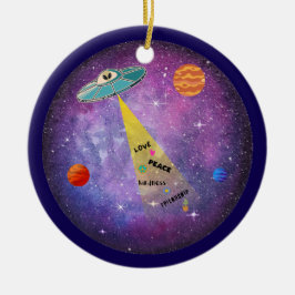 UFOエイリアン宇宙宇宙船スターピープル セラミックオーナメント