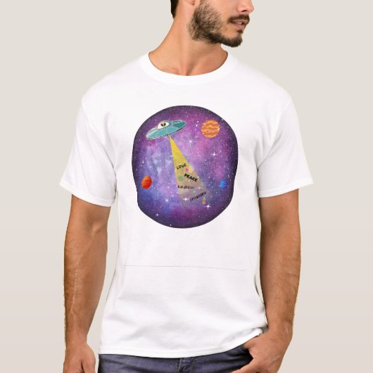 UFOエイリアン宇宙宇宙船スターピープル Tシャツ (正面)