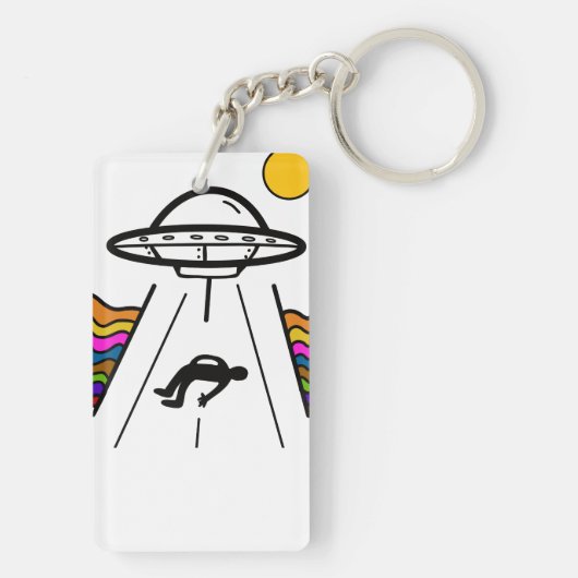 UFOエイリアン宇宙船に拉致される  キーホルダー (裏面)
