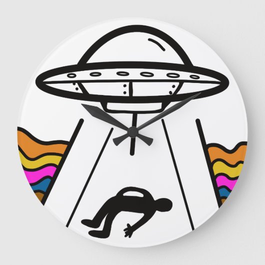 UFOエイリアン宇宙船の拉致被害者 ラージ壁時計 (正面)