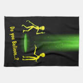 UFOエイリアン拉致👽お前はいる? キッチンタオル (横)