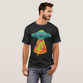UFOエイリアン拉致ピザファストフード愛好家Sci Fi A Tシャツ (正面フル)