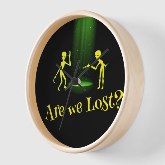 UFOエイリアン拉致👽我々失った?? 壁時計 (傾斜)