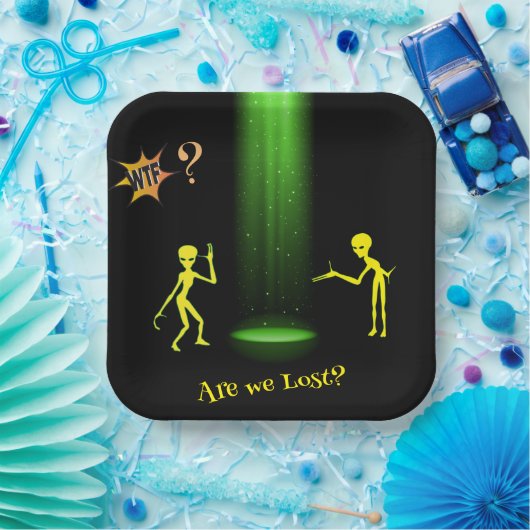 UFOエイリアン拉致👽我々失った??WTF? ペーパープレート (パーティー)