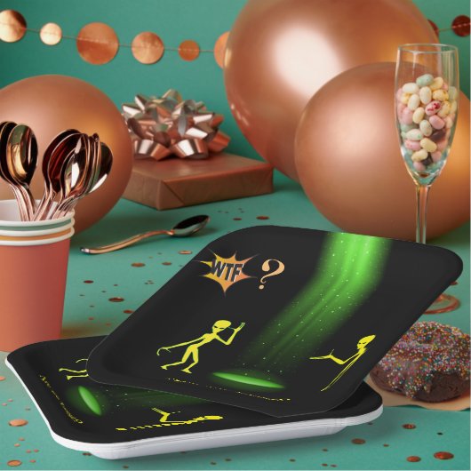 UFOエイリアン拉致👽我々失った??WTF? ペーパープレート (複数)