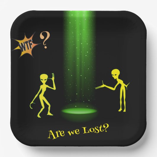UFOエイリアン拉致👽我々失った??WTF? ペーパープレート (正面)