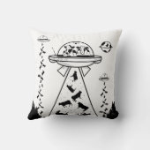 UFOエイリアン牛の誘拐 クッション (裏面)