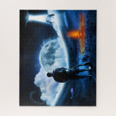 UFOエイリアン牛誘拐宇宙船 ジグソーパズル (縦)