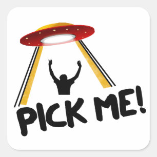 UFOエイリアン船 – 私を選ぶ！ スクエアシール