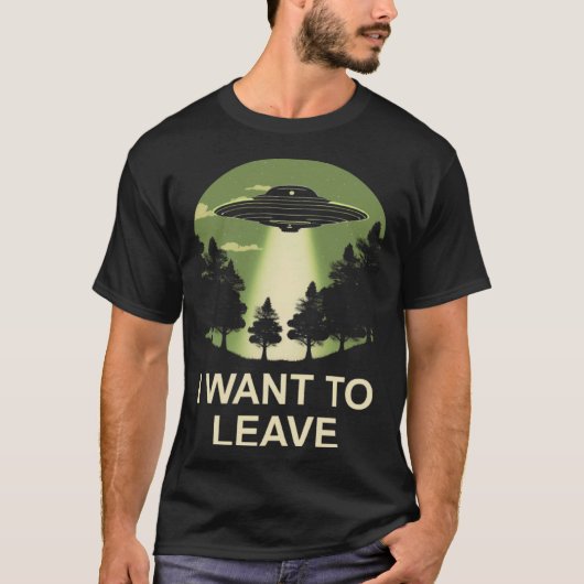 UFOエイリアン誘拐を残したい Tシャツ (正面)