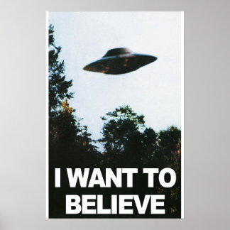 UFOエイリアン誘拐ポスター「信じたい」 ポスター