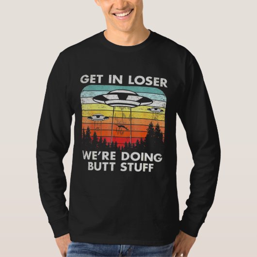 Ufoエイリアン飛んでいる誘拐皿Loser Worに入る Tシャツ (正面)