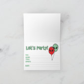 UFOエイリアン1日目の誕生日埋め込み招待状 サンキューカード (内部)