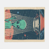 UFOエイリアン フリースブランケット (正面(横))