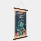 UFOエイリアン 吊り下げ型タペストリー (傾斜あり)