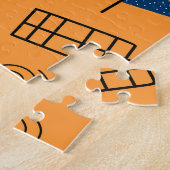 UFOエイリアン、宇宙船、子供のパターン ジグソーパズル (側面)