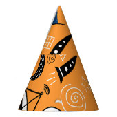 UFOエイリアン、宇宙船、子供のパターン パーティーハット (左)