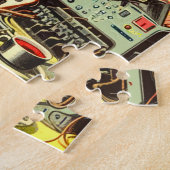 UfoエイリアンSci-fiレトロ漫画 ジグソーパズル (側面)