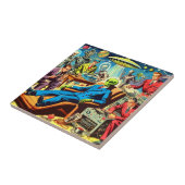 UfoエイリアンSci-fiレトロ漫画 タイル (側面)